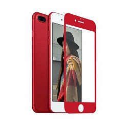 iPhone 8 Plus / 7 Plus Full Soft Edge Cover Tempered Glass Screen Protector (Apple Red)